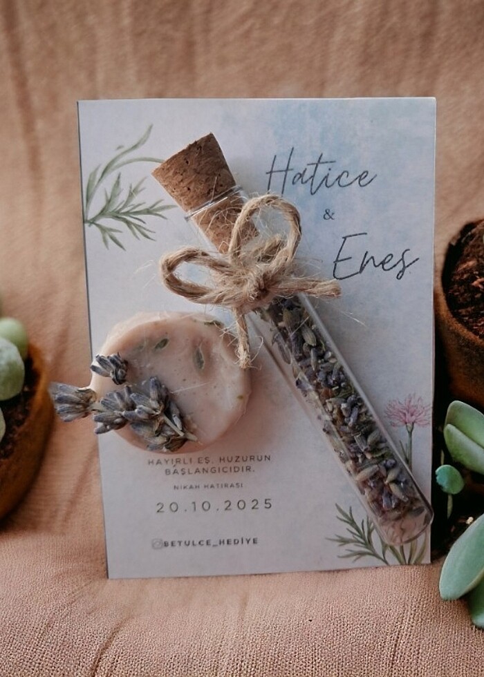 Nikah hediyesi lavantalı sabun ve lavanta - Görsel 2