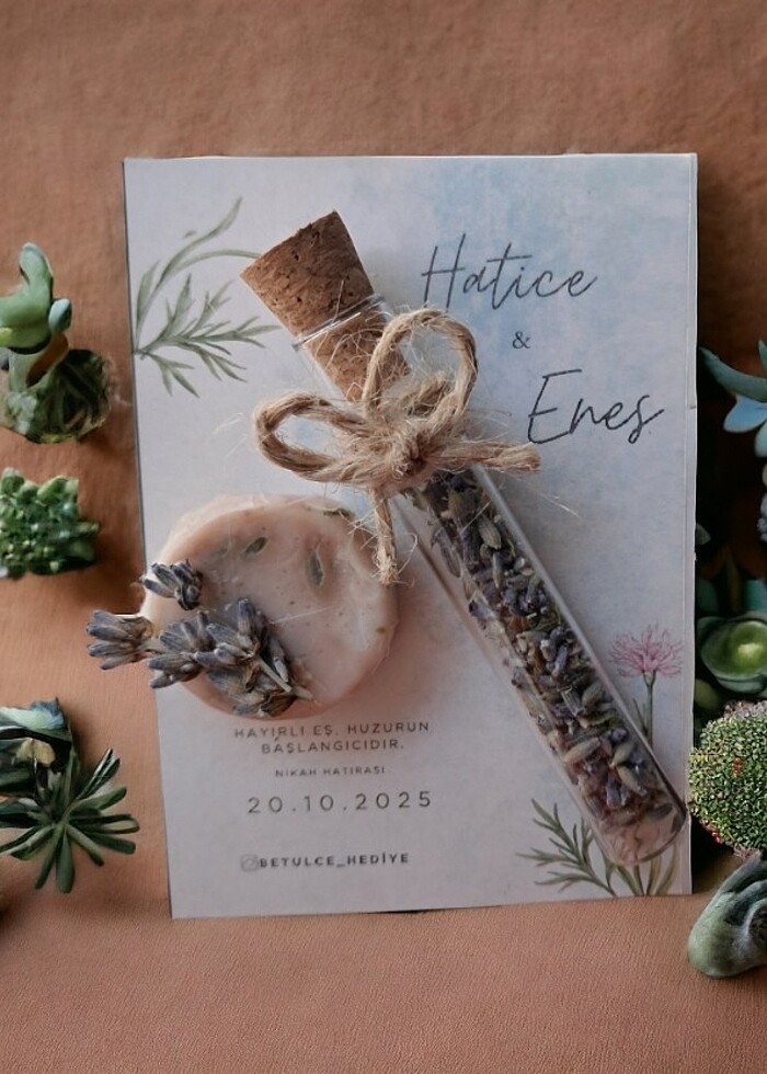 Nikah hediyesi lavantalı sabun ve lavanta - Görsel 3