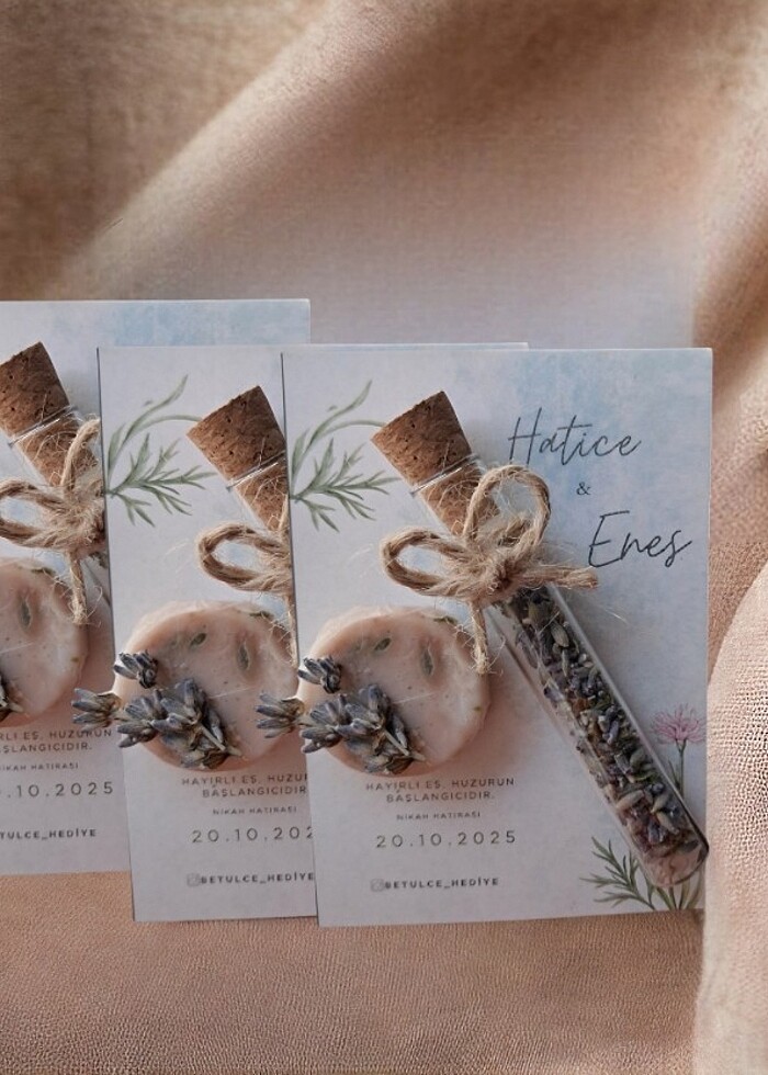 Nikah hediyesi lavantalı sabun ve lavanta - Görsel 5