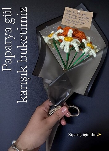  Farklı farklı örgü buketler