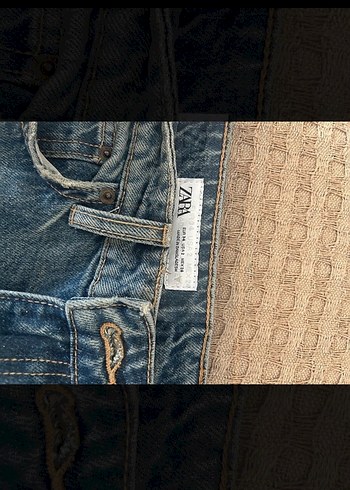 Zara Düğmeli Mavi Kadın Kot Pantolon