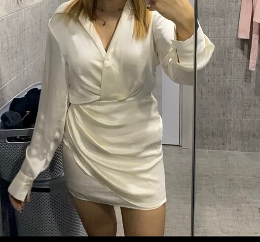 Beyaz Zara Elbise