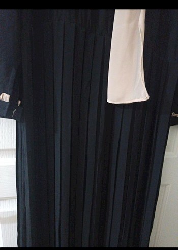 Kemer Detaylı Siyah Uzun Kadın Elbise şifon astar - Görsel 5