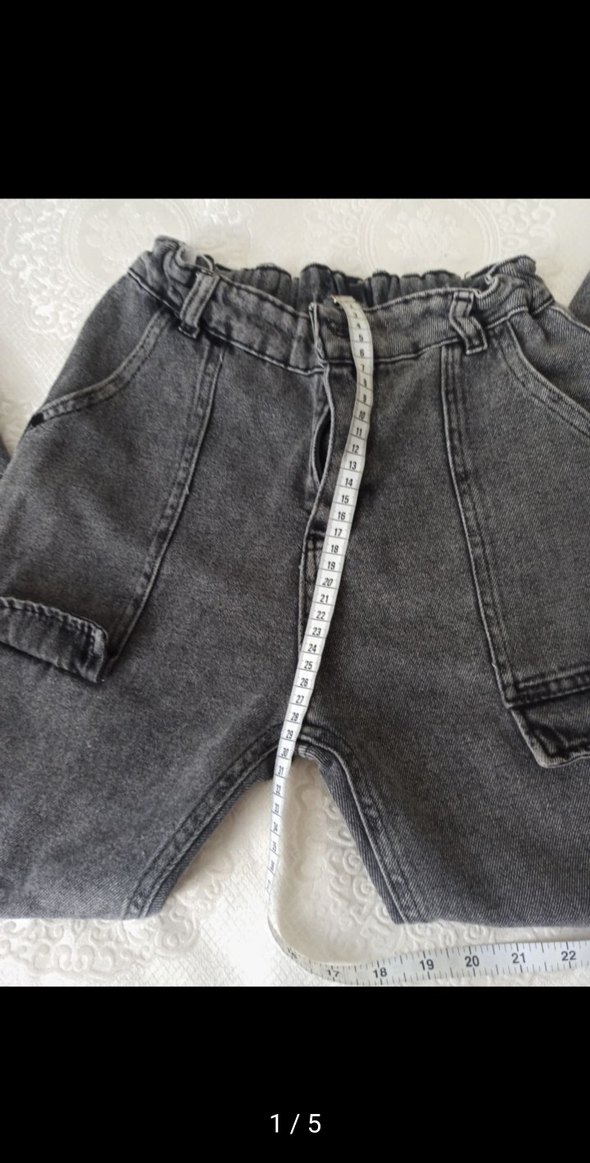 Gri cocuk  8 9 yasBol Kesim Denim Pantolon - Görsel 2