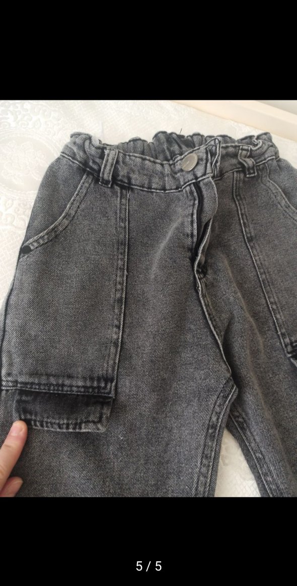 Gri cocuk  8 9 yasBol Kesim Denim Pantolon - Görsel 5