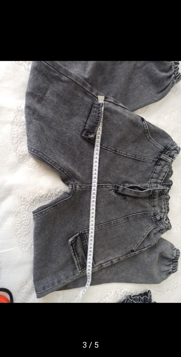 Gri cocuk  8 9 yasBol Kesim Denim Pantolon - Görsel 4