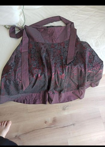 Bordo Nakışlı Uzun Kadın Takım Elbise etek boyu bilek de - Görsel 2