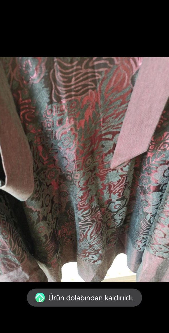 Bordo Nakışlı Uzun Kadın Takım Elbise etek boyu bilek de - Görsel 4