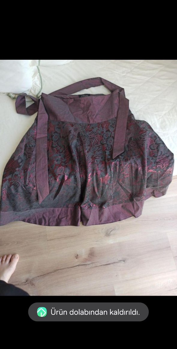 Bordo Nakışlı Uzun Kadın Takım Elbise etek boyu bilek de - Görsel 2