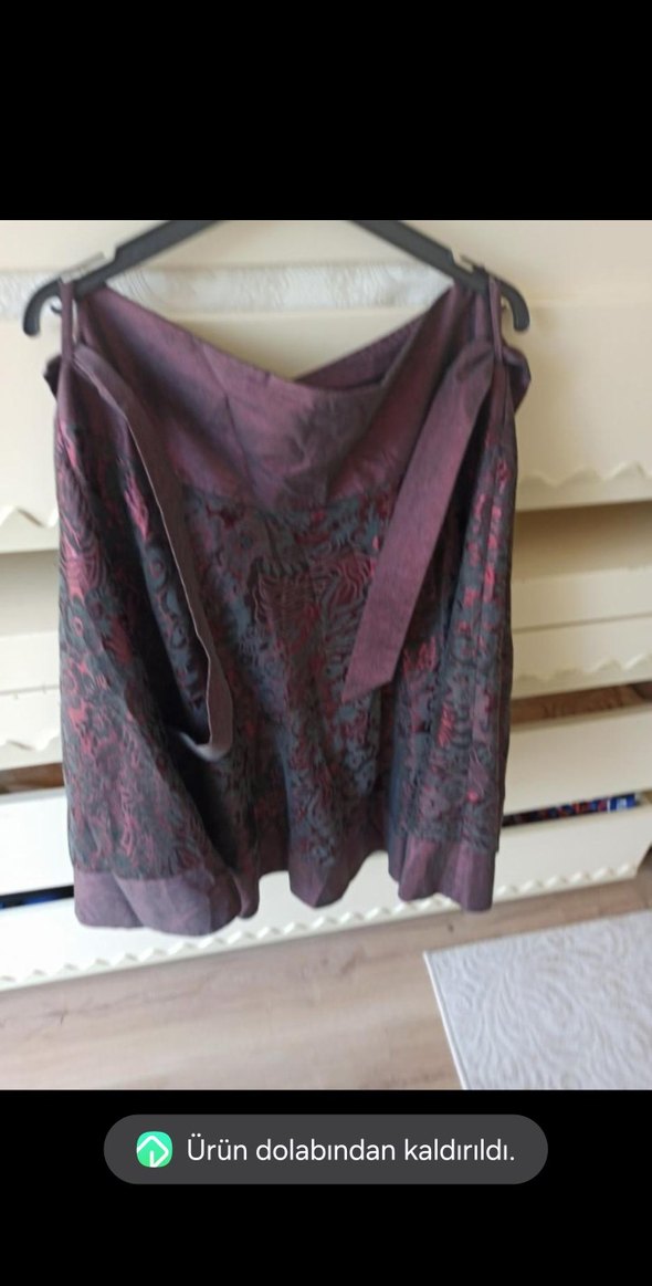 Bordo Nakışlı Uzun Kadın Takım Elbise etek boyu bilek de - Görsel 3