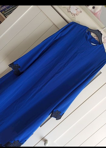 Drapeli Mavi Uzun Kadın tunik pantolon - Görsel 8