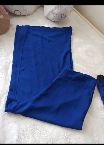 Drapeli Mavi Uzun Kadın tunik pantolon - Görsel 5