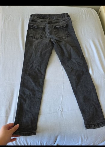 Gri Denim kiz Çocuk Dar Kesim Pantolon - Görsel 4