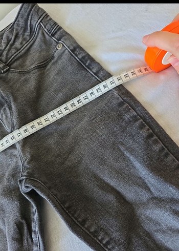 Gri Denim kiz Çocuk Dar Kesim Pantolon - Görsel 3