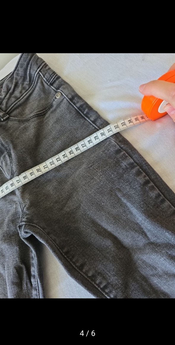 Gri Denim kiz Çocuk Dar Kesim Pantolon - Görsel 3