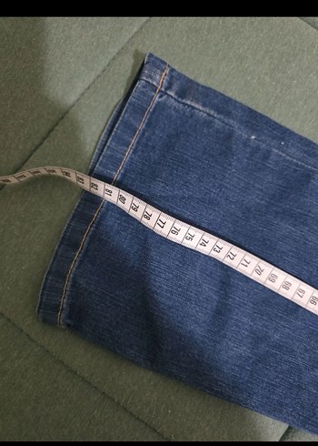 ispanyol paça Nakışlı Fermuarlı Mavi çocuk Kot Pantolon - Görsel 4