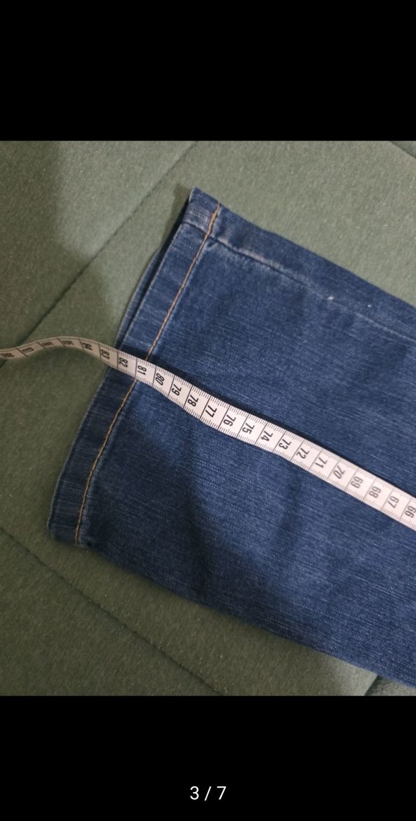 ispanyol paça Nakışlı Fermuarlı Mavi çocuk Kot Pantolon - Görsel 4