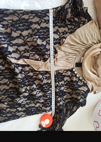 Dantel Detaylı Kahverengi Uzun Elbise - Görsel 5