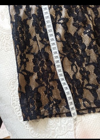 Dantel Detaylı Kahverengi Uzun Elbise - Görsel 6