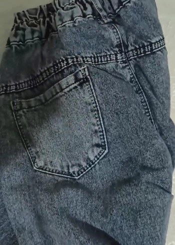 Gri  mavi Midi Boy Bol Kesim Kadın Kot Pantolon - Görsel 9