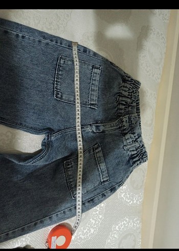 Gri  mavi Midi Boy Bol Kesim Kadın Kot Pantolon - Görsel 5