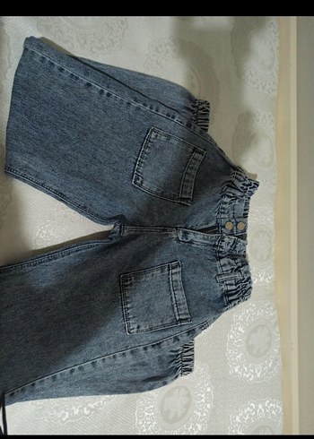 Gri  mavi Midi Boy Bol Kesim Kadın Kot Pantolon - Görsel 6