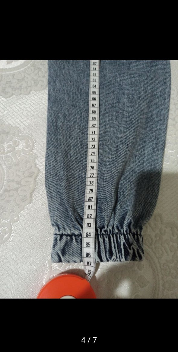 Gri  mavi Midi Boy Bol Kesim Kadın Kot Pantolon - Görsel 3