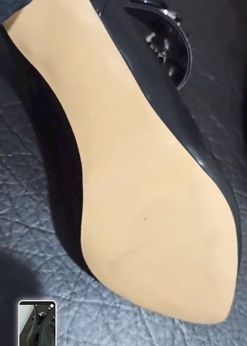 Zincir Detaylı Siyah Deri Stiletto - Görsel 6