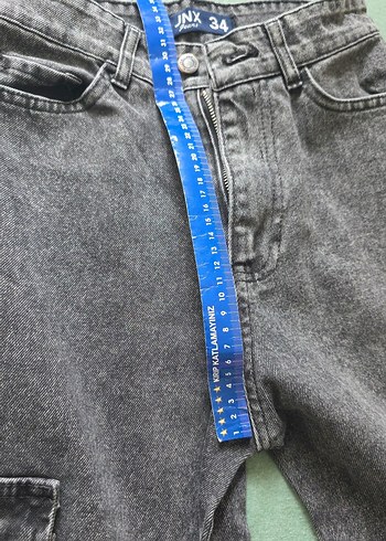 11 12 yas Gri Bol Kesim Kemersiz kiz çocuk Kot Pantolon - Görsel 6