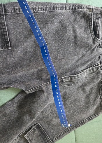 11 12 yas Gri Bol Kesim Kemersiz kiz çocuk Kot Pantolon - Görsel 7