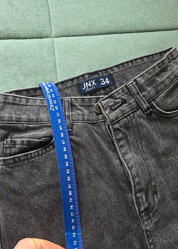 11 12 yas Gri Bol Kesim Kemersiz kiz çocuk Kot Pantolon - Görsel 8