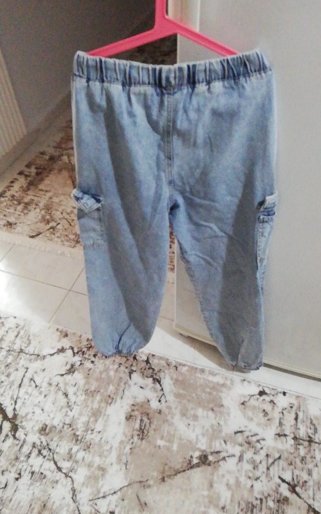 Kadın Mavi Bol Kesim Denim Pantolon - Görsel 2