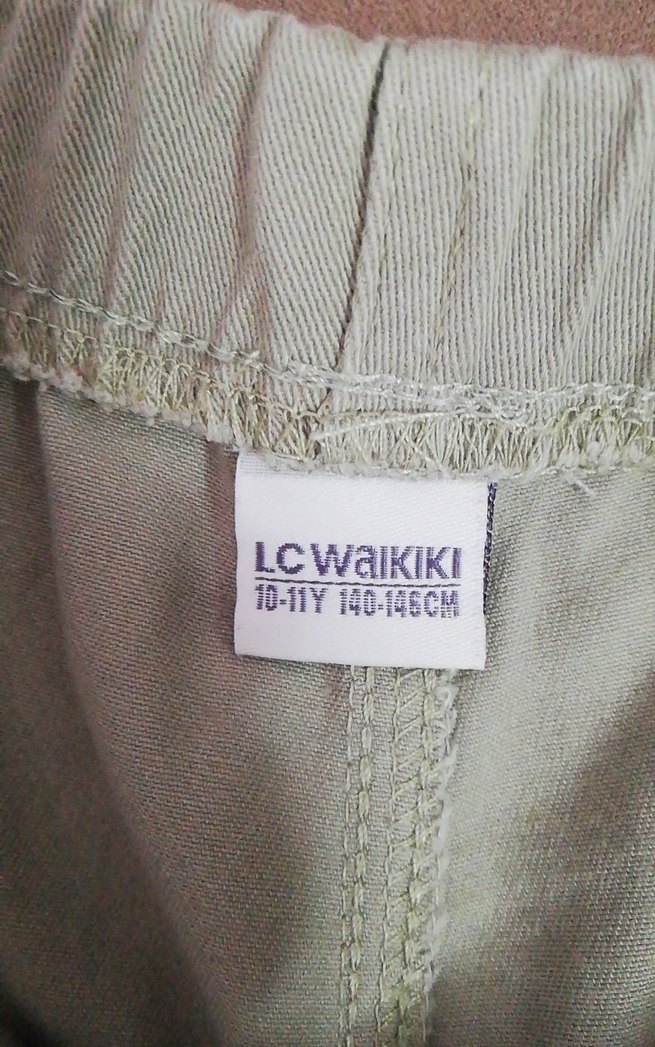 Erkek Çocuk Haki Bol Kesim Keten Pantolon - Görsel 3