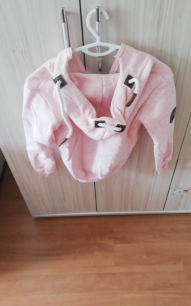 Kız Çocuk Pembe Fermuarlı Sweatshirt - Görsel 2
