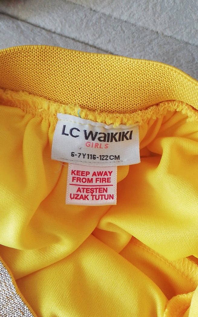 Sarı Fırfırlı Nakışlı Kız Etek - Görsel 3