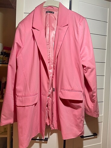 Blazer ceket pembe blazer