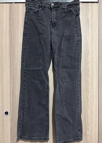 Gri Normal Boy Denim Kadın Pantolon
