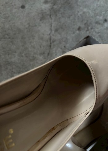 Bej Minimalist Stiletto Topuklu Kadın Ayakkabı - Görsel 4