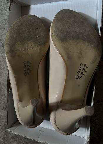 Bej Minimalist Stiletto Topuklu Kadın Ayakkabı - Görsel 3