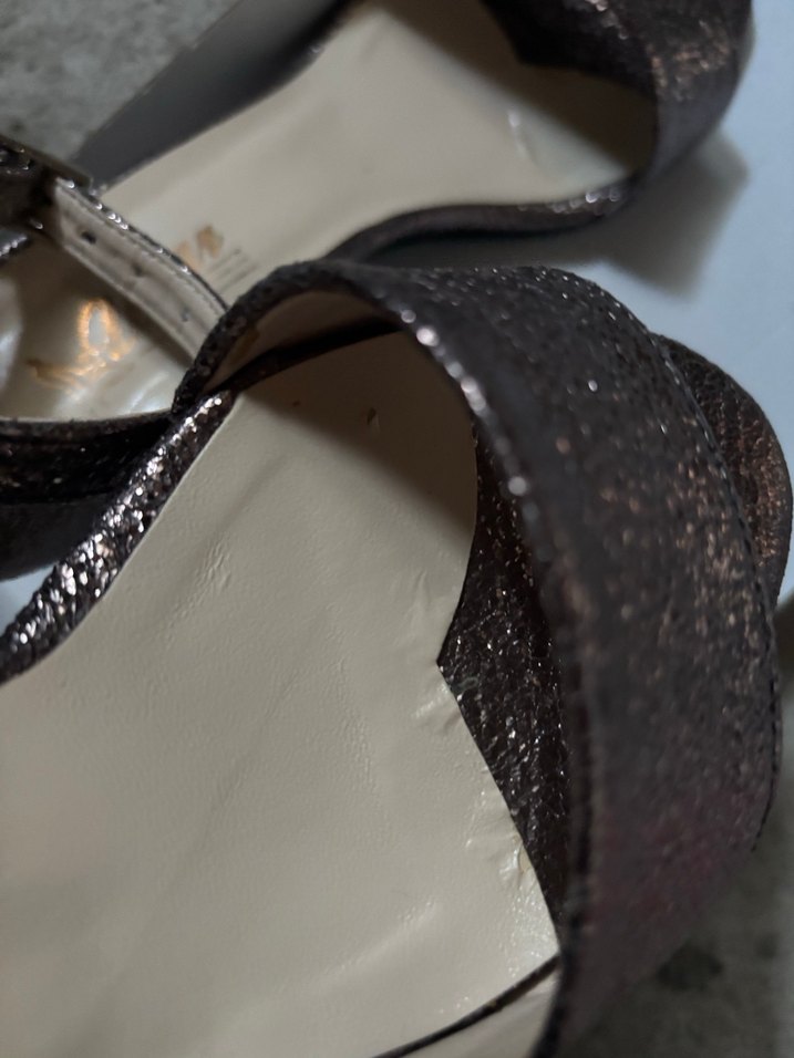 Kahverengi Parlak Deri Yılan Desenli Topuklu Ayakkabı - Görsel 4