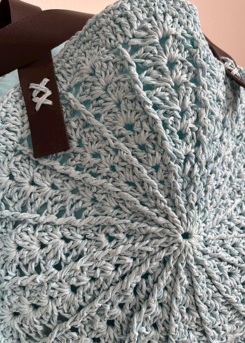 Mavi Örgü Kadın Çanta - Görsel 3