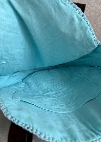 Mavi Örgü Kadın Çanta - Görsel 4