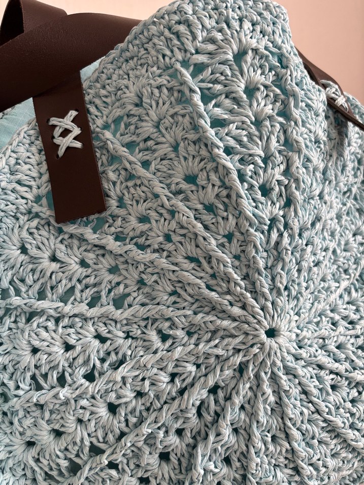 Mavi Örgü Kadın Çanta - Görsel 3