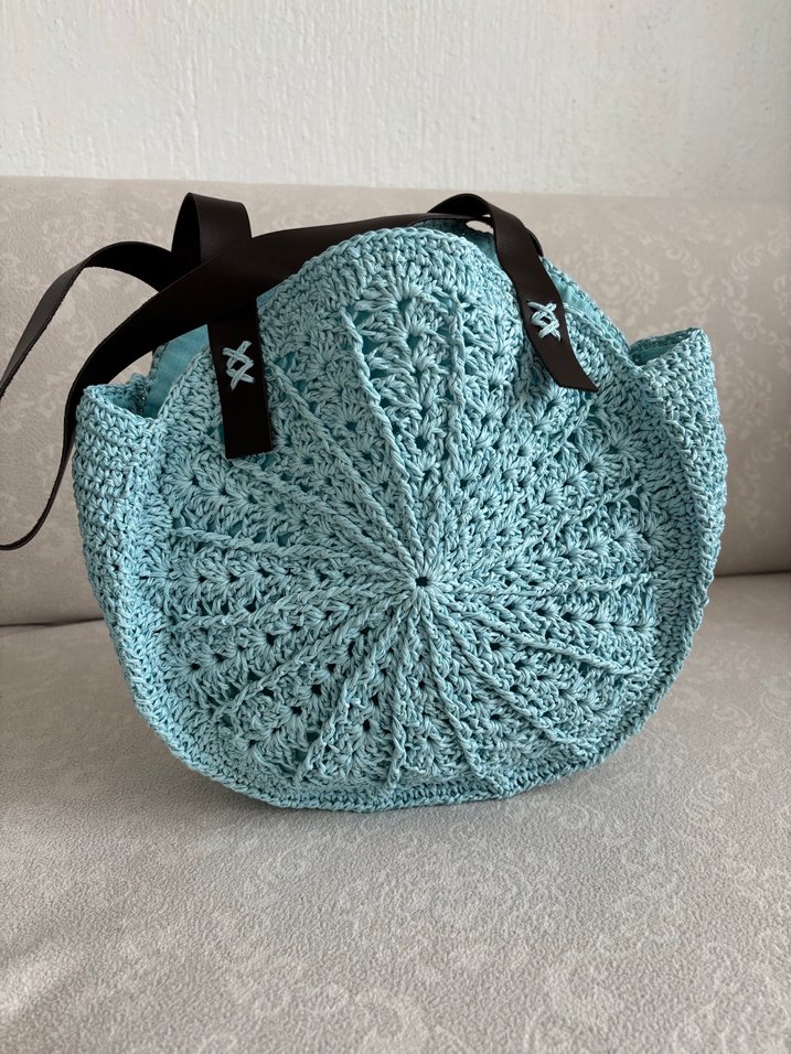 Mavi Örgü Kadın Çanta - Görsel 2