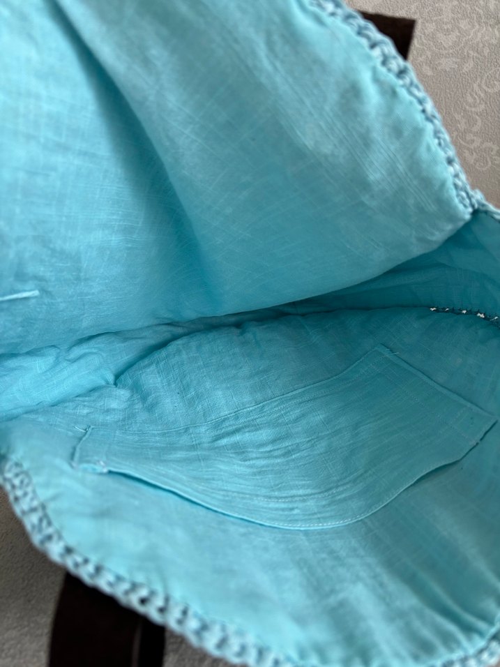 Mavi Örgü Kadın Çanta - Görsel 4