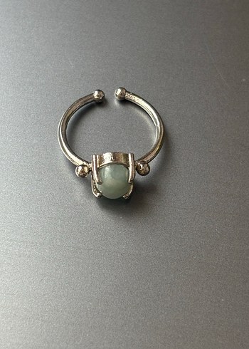 Su Yeşili Boncuklu Minimalist Kadın Yüzük - Görsel 2