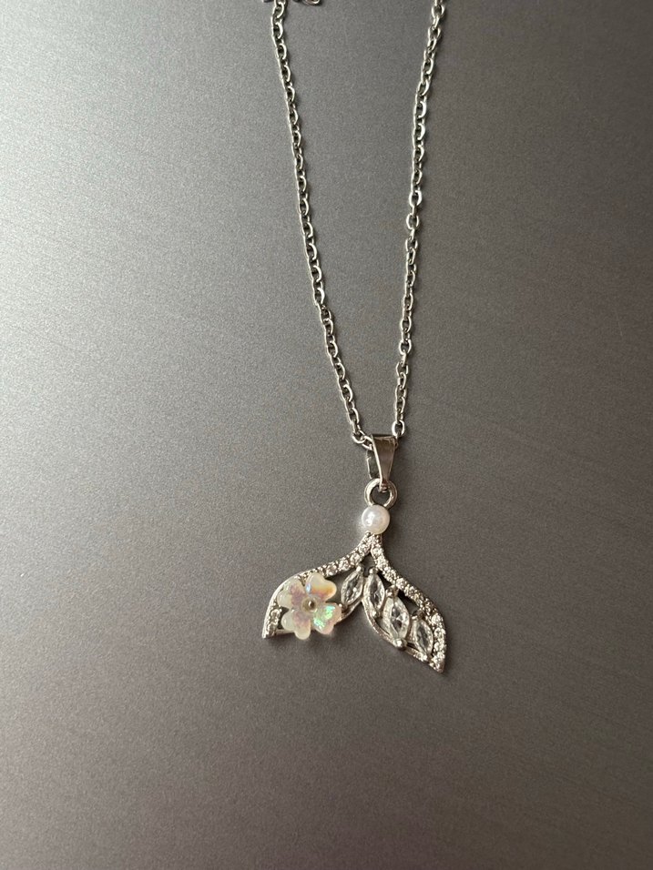 Gri Zincir Detaylı Midi Kolye - Görsel 2