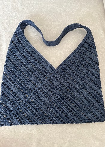 Lacivert Örgü Çanta - Görsel 2