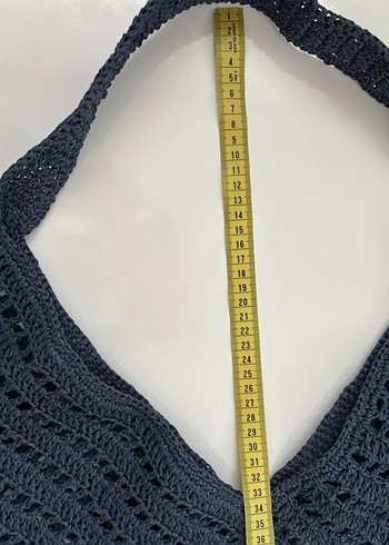 Lacivert Örgü Çanta - Görsel 6