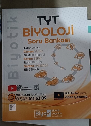 Tyt biyoloji soru bankası biyotik yayınları